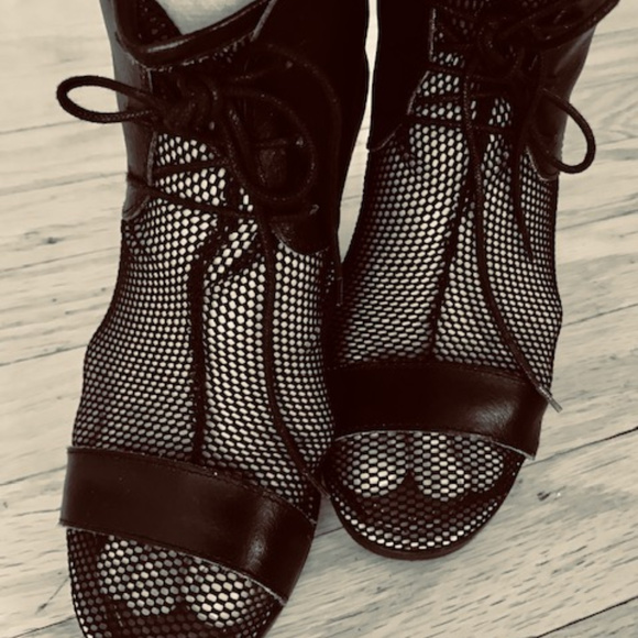 Shoes - Italian Lace and Leatherr Ankle Boots